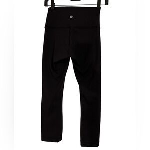 Lululemon Wunder Under Luon Cropped Leggings Black Size 4 High Rise